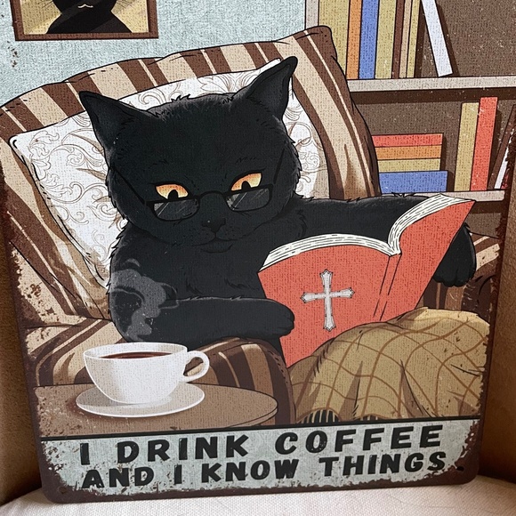 Fun Vintage Look Black Cat Tin Wall Decor - Picture 4 of 6